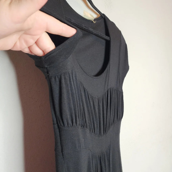 Athleta shelf bra jersey stretch short sleeve gathered dress women's size large - Picture 7 of 11